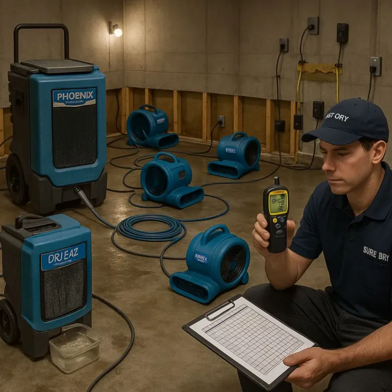 Structural Drying and Dehumidification process in Parsons, KS